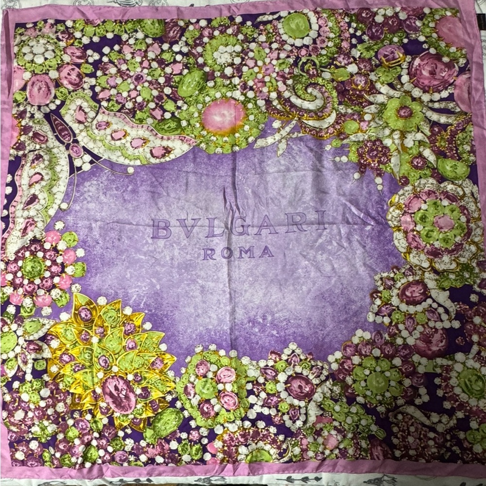 Bulgari Purple and Pink Floral Bedding Throw